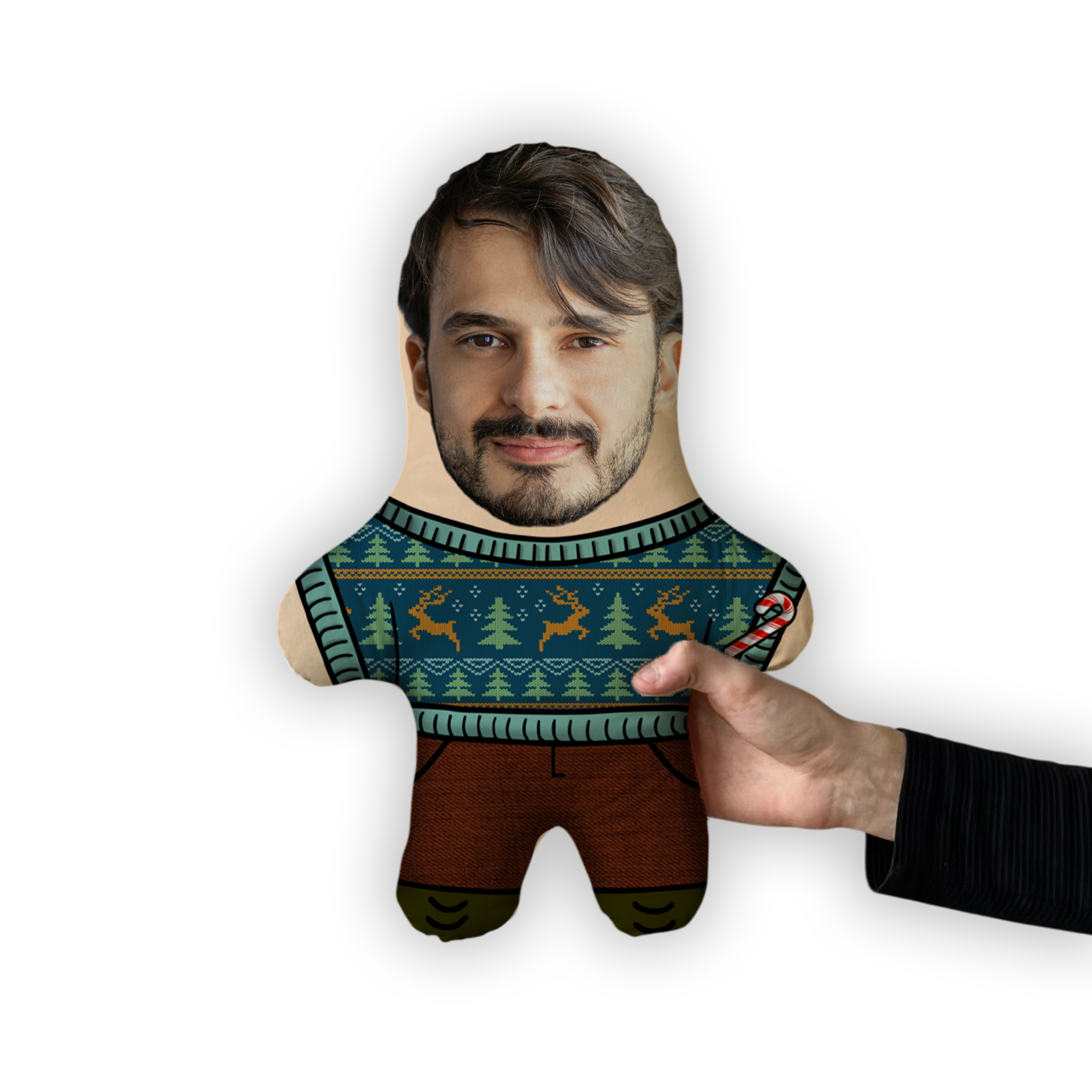 Подушка Новорічний Светр MiniMe з вашим обличчям - Image 2